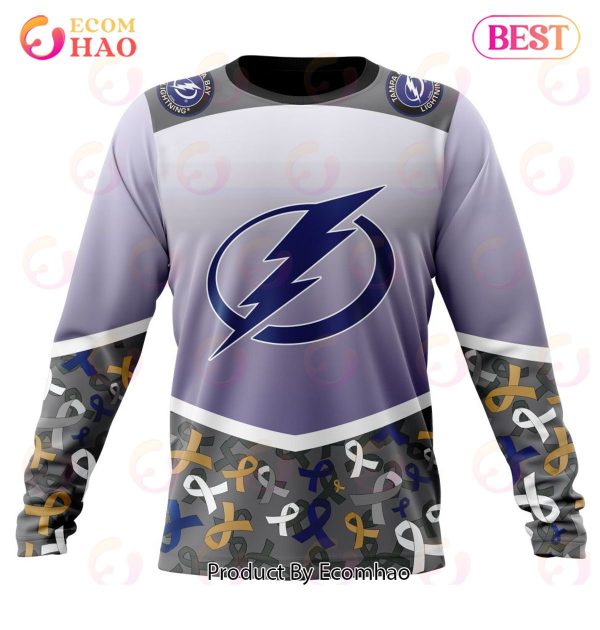 NHL Tampa Bay Lightning Specialized Sport Fights Again All Cancer 3D Hoodie