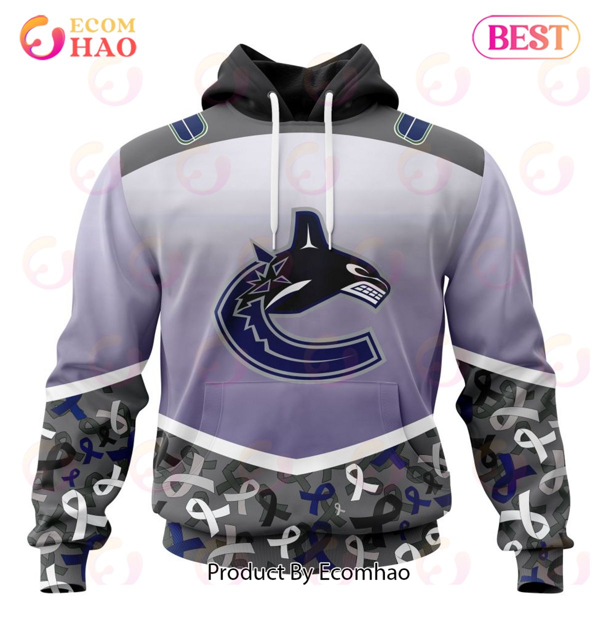 NHL Vancouver Canucks Specialized Sport Fights Again All Cancer 3D Hoodie