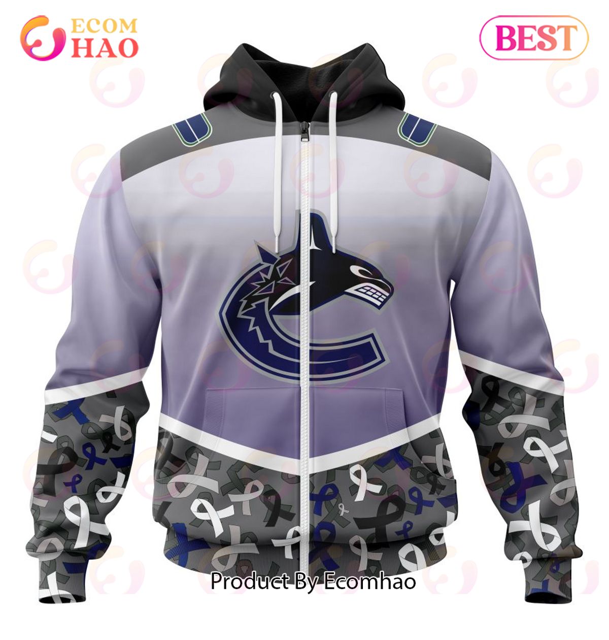 NHL Vancouver Canucks Specialized Sport Fights Again All Cancer 3D Hoodie