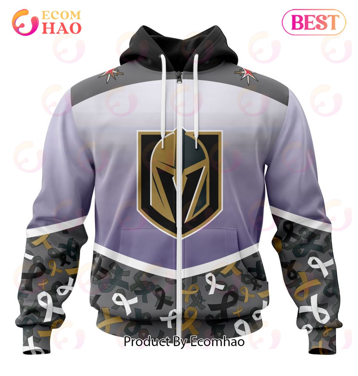 NHL Vegas Golden Knights Specialized Sport Fights Again All Cancer 3D Hoodie