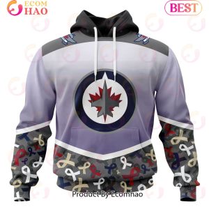 NHL Winnipeg Jets Specialized Sport Fights Again All Cancer 3D Hoodie