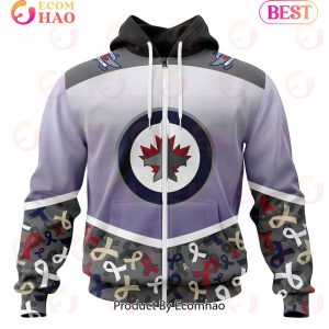 NHL Winnipeg Jets Specialized Sport Fights Again All Cancer 3D Hoodie