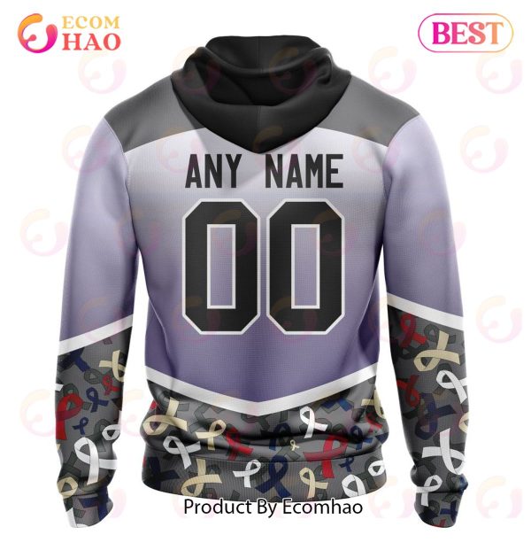 NHL Winnipeg Jets Specialized Sport Fights Again All Cancer 3D Hoodie