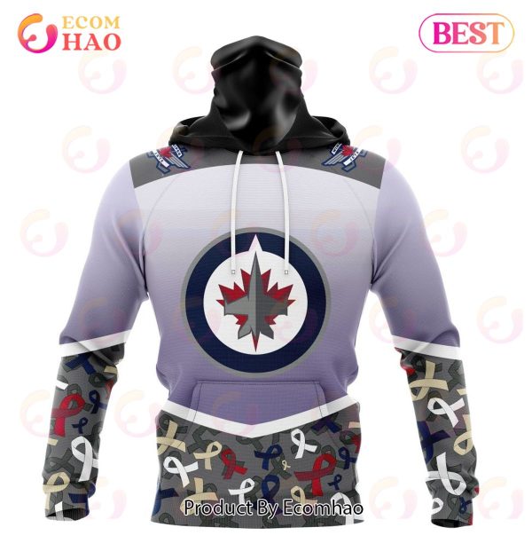 NHL Winnipeg Jets Specialized Sport Fights Again All Cancer 3D Hoodie