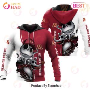 Minnesota Golden Gophers Jack Skellington And Zero 3D Hoodie
