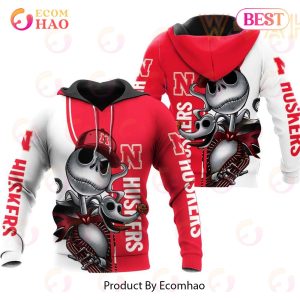 Nebraska Huskers Jack Skellington And Zero 3D Hoodie