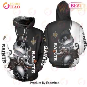 New Orleans Saints Jack Skellington And Zero 3D Hoodie