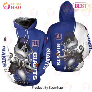 New York Giants Jack Skellington And Zero 3D Hoodie