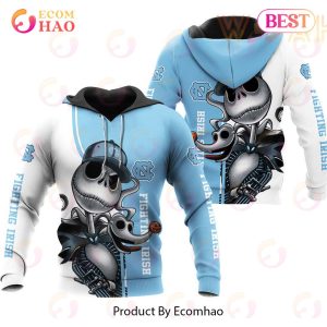 North Carolina Tar Heels Jack Skellington And Zero 3D Hoodie