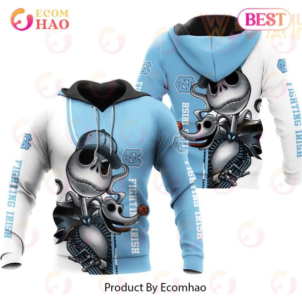 North Carolina Tar Heels Jack Skellington And Zero 3D Hoodie