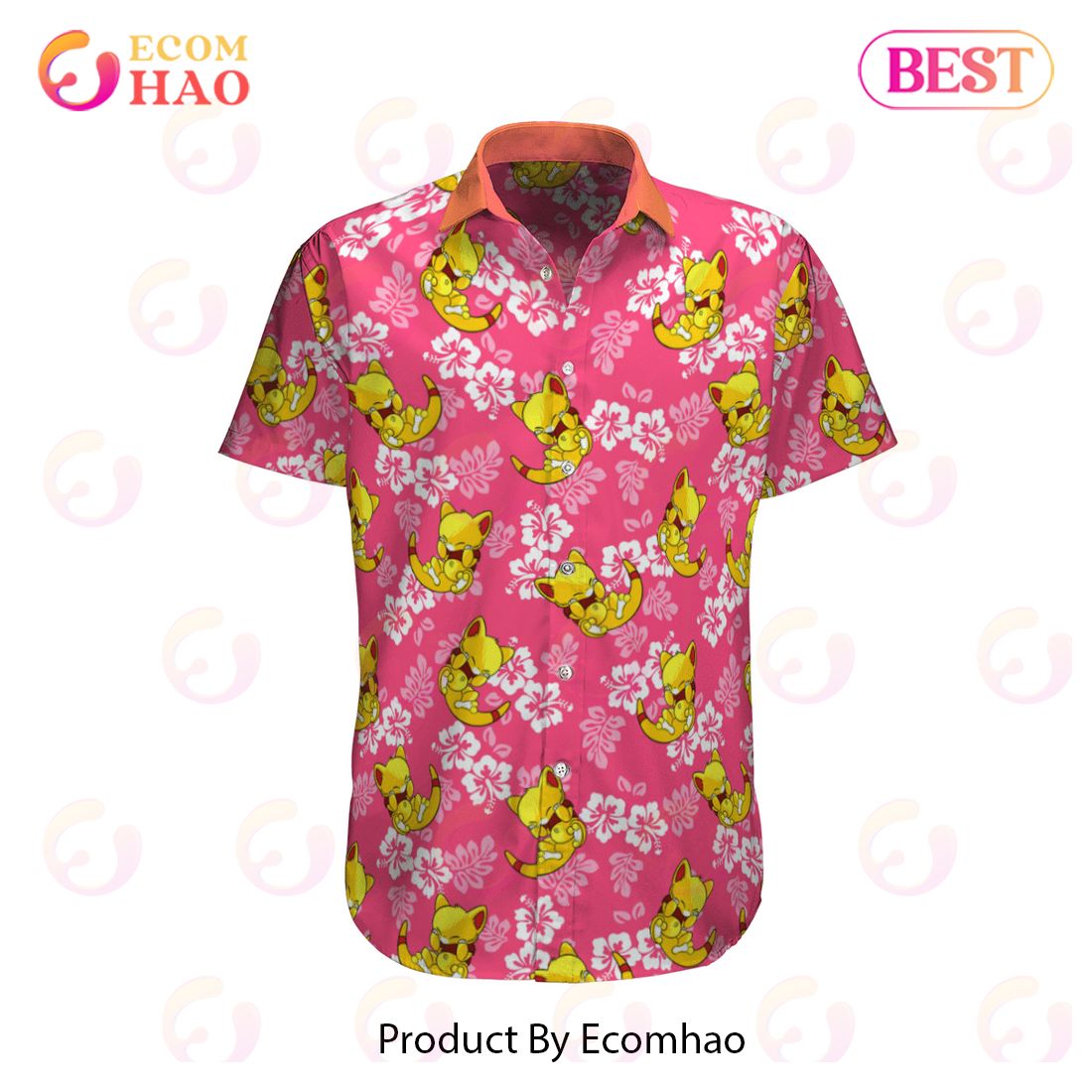 Abra Tropical Beach Pokemon Hawaiian Shirt
