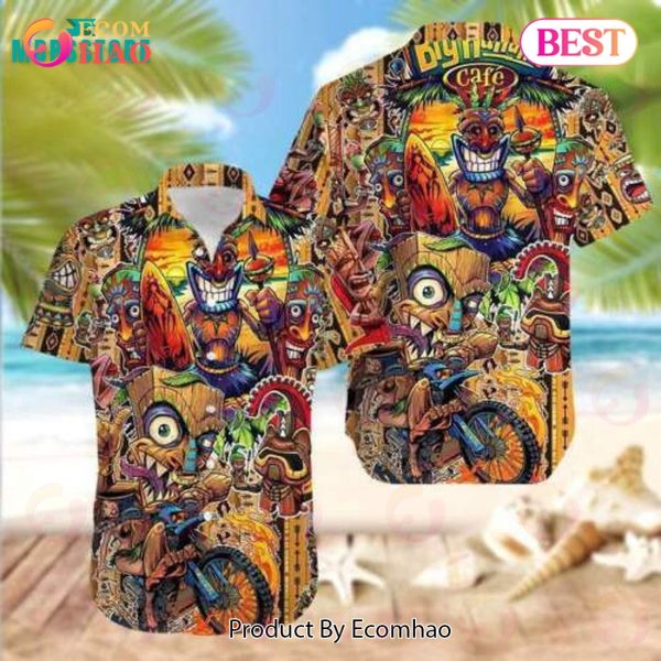 All Day Every Day Happy Funny Tiki Tiki Tropical Vintage Beach Hawaiian Shirt
