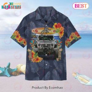 Aloha Car Flowers Tiki Tropical Leaves Hawaiian Shirt