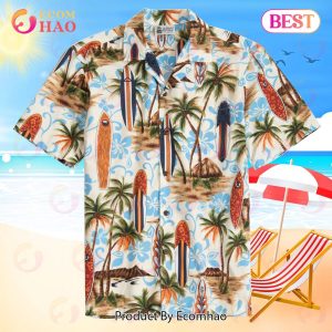 Aloha Palms Tree Sky Blue Hawaiian Shirt
