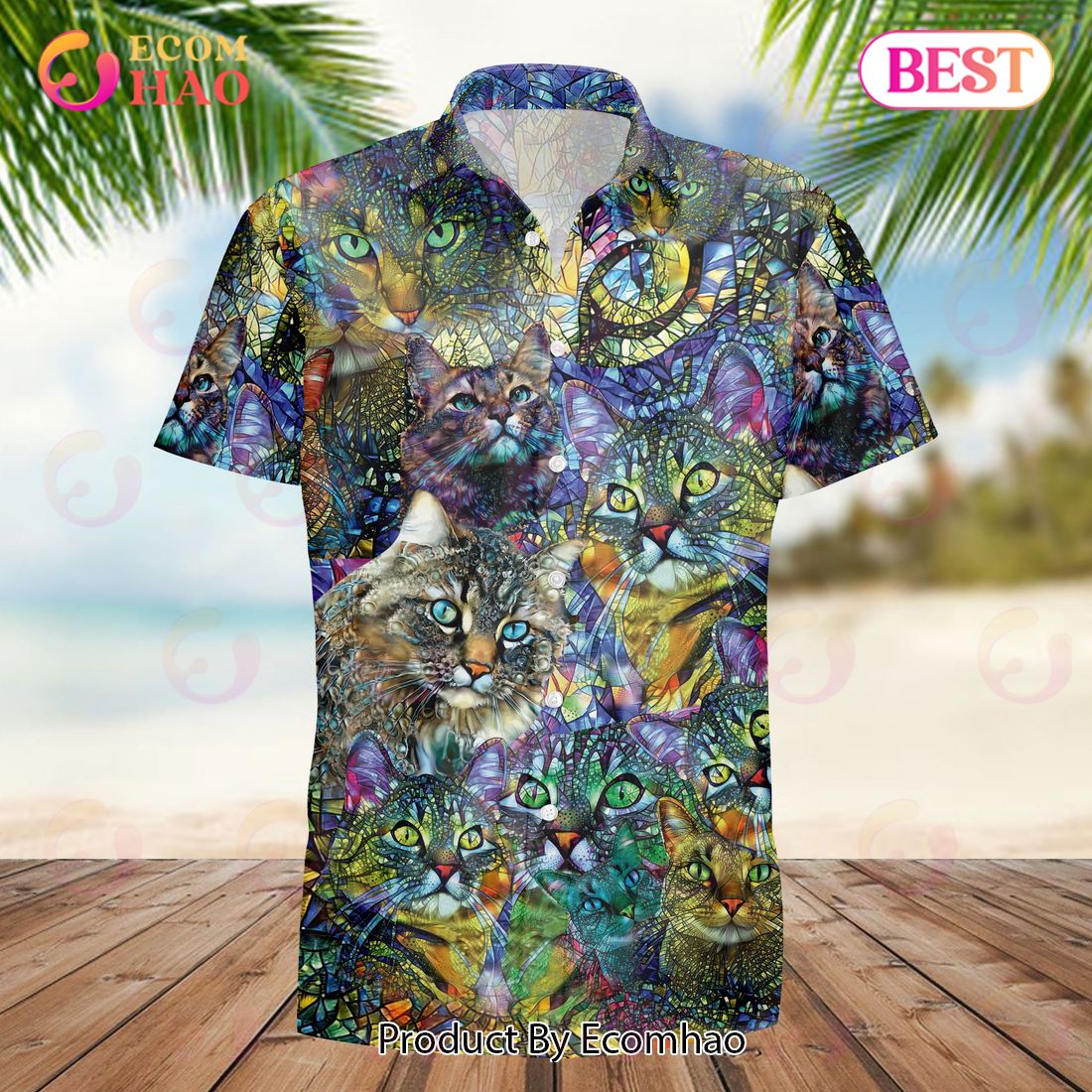 Amazing Kaleidoscope Cat Hawaiian Shirt