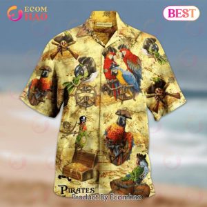 Amazing Pirate Parrots Hawaii Aloha Shirt