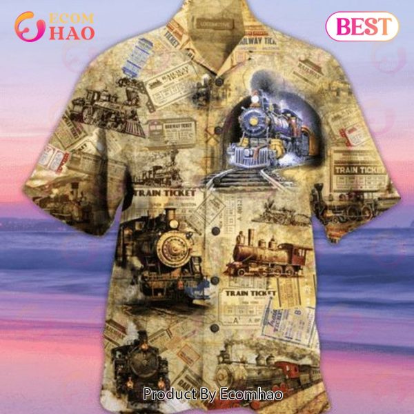 Amazing Train Locomotive Hawaiian Shirt