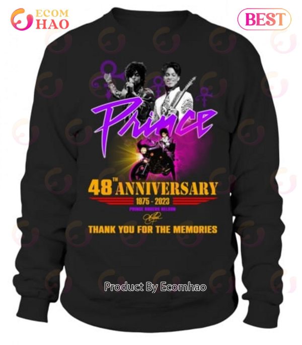 Prince 48th Anniversary 1975 – 2023 Thank You For The Memories T-Shirt