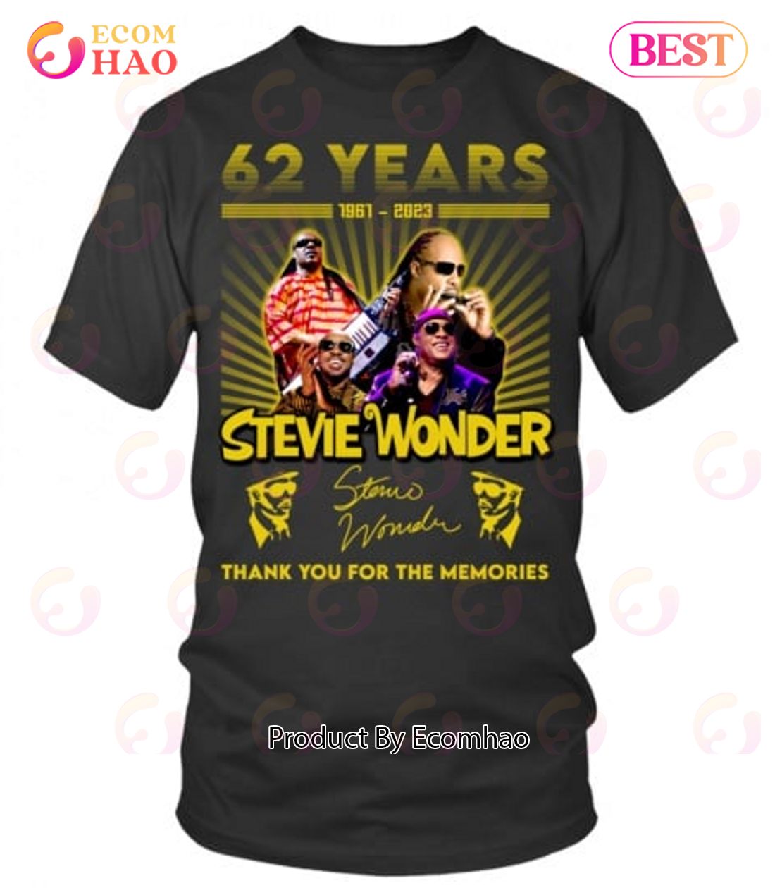 Stevie Wonder 62 Years Of 1961 – 2023 Thank You For The Memories T-Shirt