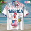 American Flag Skeleton Print Hawaiian Shirt
