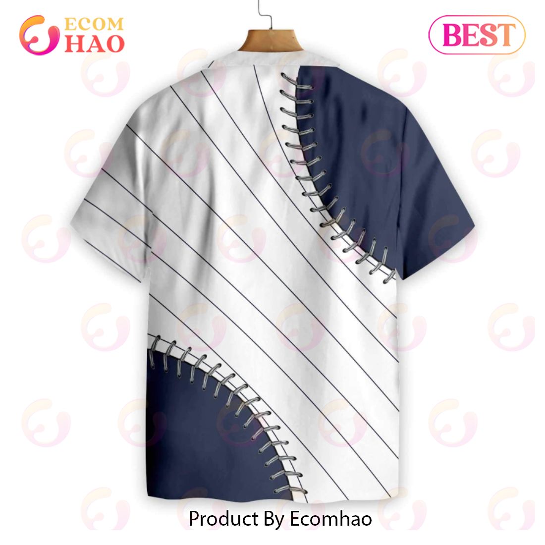 Baseball Lover Navy Blue Hawaiian Shirt