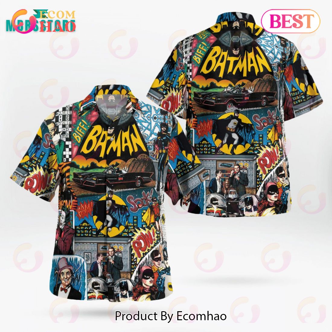 Batm Superheroes Characters Lovers Button Downs Vintage Summer Beach Hawaiian Shirt