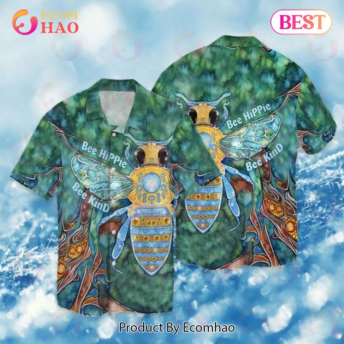 Bee Hippie Bee Kind Hawaiian Shirt