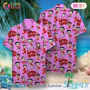 Betty Boop Pink Hawaiian Shirt