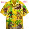 Bigfoot Camping Tropical Flowers Hawaiian Shirt