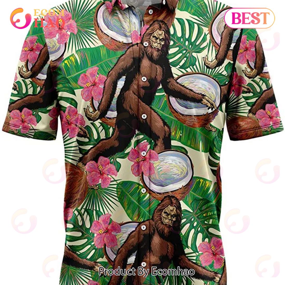Bigfoot Funny Art Hawaiian Shirt