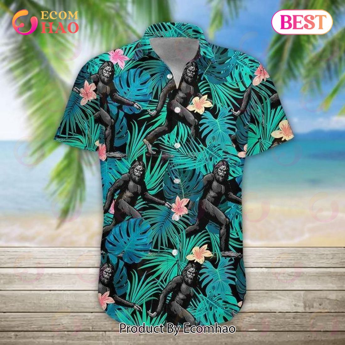 Bigfoot Tropical Ii Hawaiian Shirt