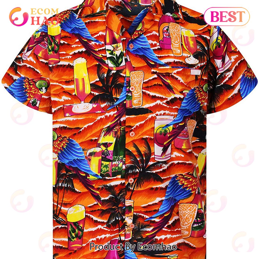 Bird And Beer Funny Hawaiian Shirt Beach Palm Beer Lover Gifts Shirt