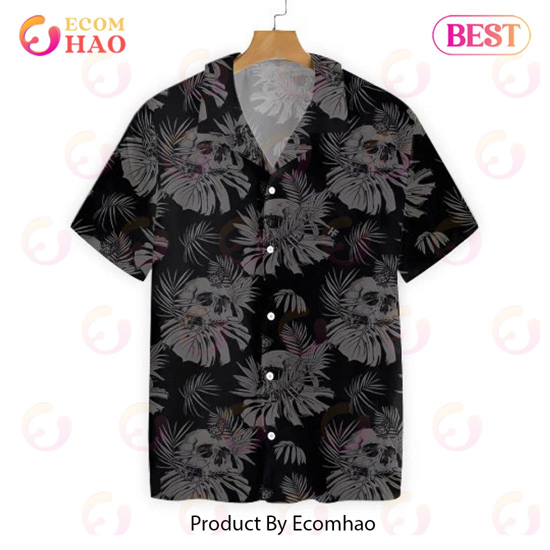 Black Skull Hawaiian Vintage Aloha Shirt