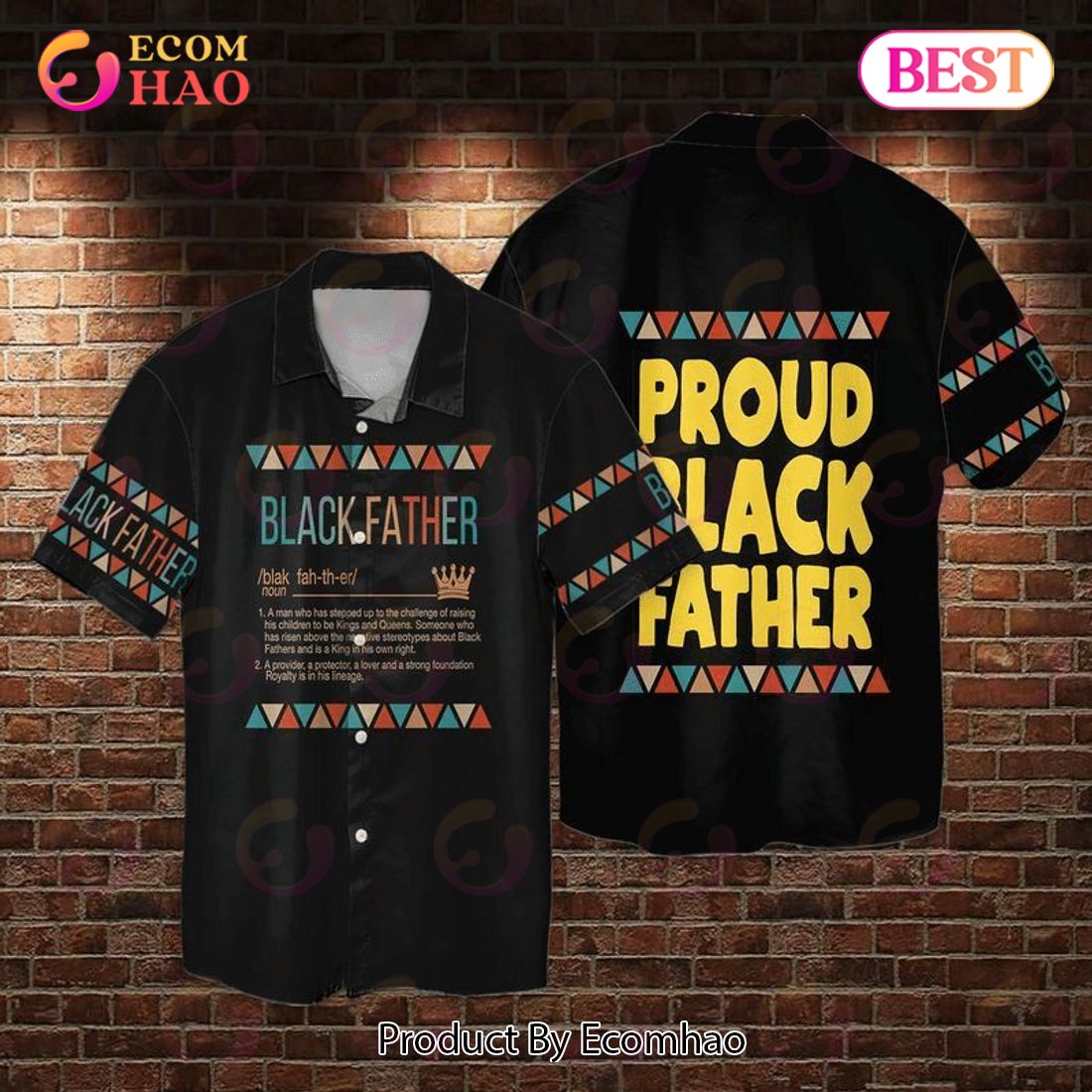 Blackfather Proud Black Father Gift Hawaiian Shirt
