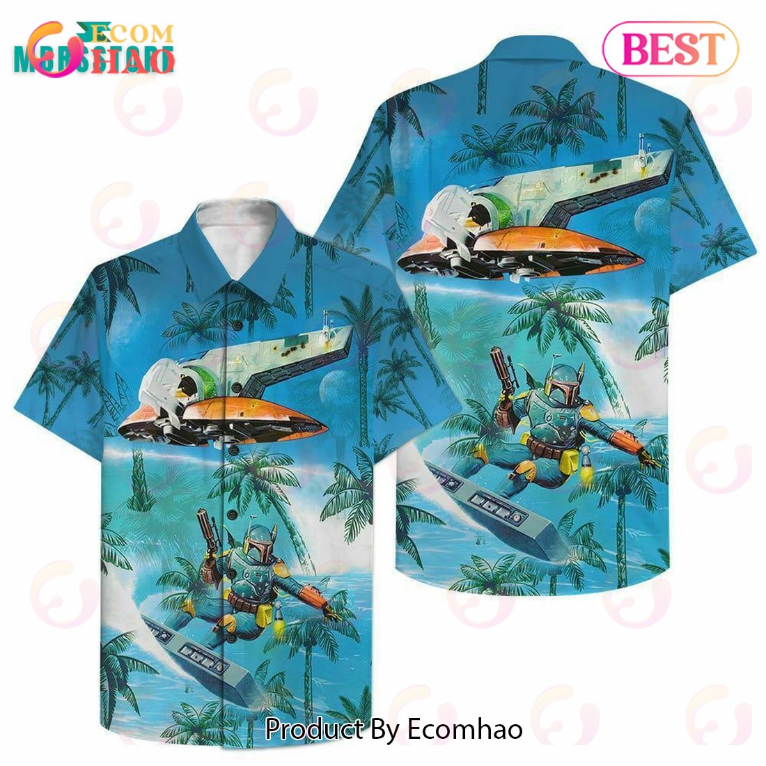Boba Fett Dalori Surfing Star Wars Unisex Summer Hawaiian Shirt