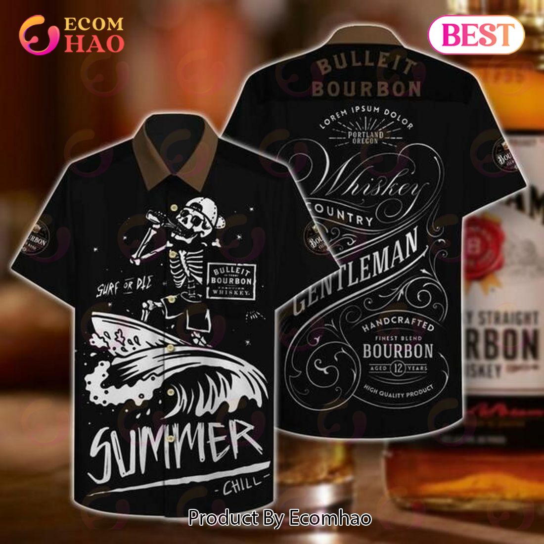 Bourbon Whiskey Hawaiian Shirt