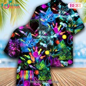 Bowling Rolling With My Homies Cats Short Sleeve Button Down Hawaiian Shirt Bowling Rolling With My Homies Cats Short Sleeve Button Down Hawaiian Shirt