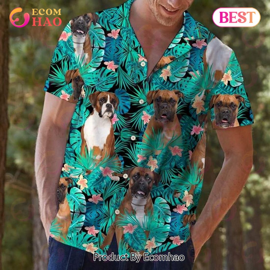 Boxer Dog Funny Hawaiian Shirt