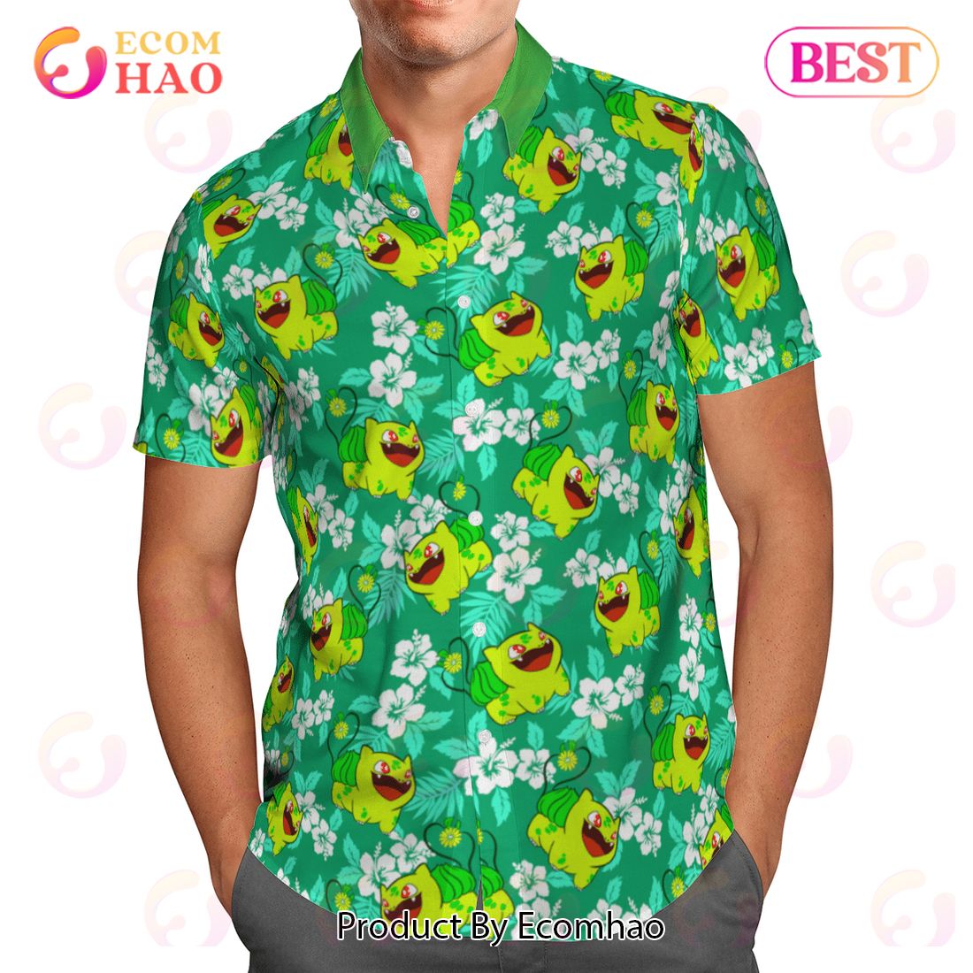 Bulbasaur Tropical Beach Pokemon Hawaiian Shirt