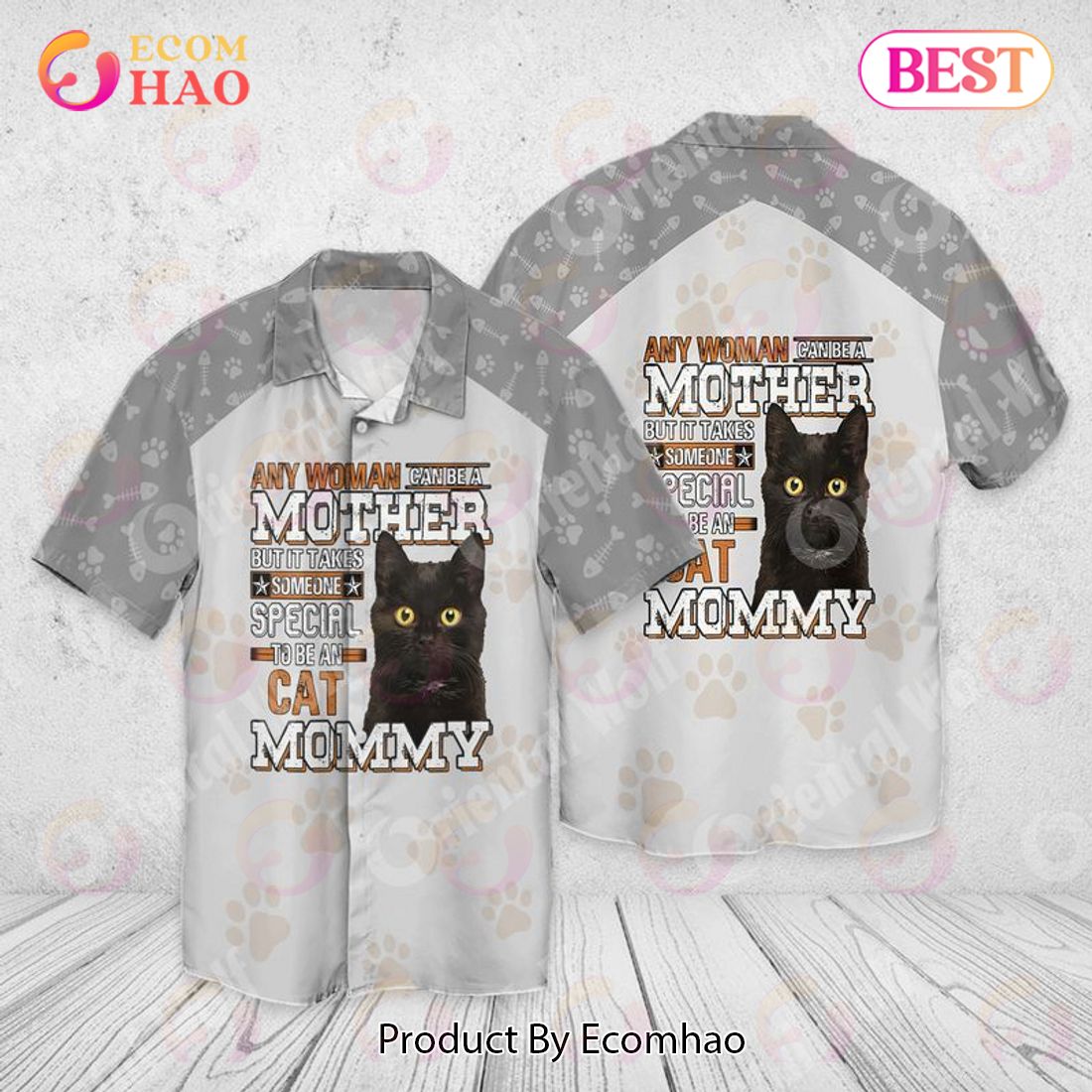 Cat Any Woman Can Be A Mother But It Takes Someone Special To Be An Cat Mommy Hawaiian Shirt