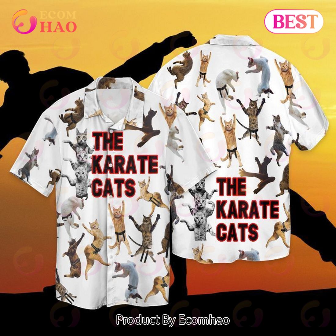Cat Karate The Karate Cats Hawaiian Shirt