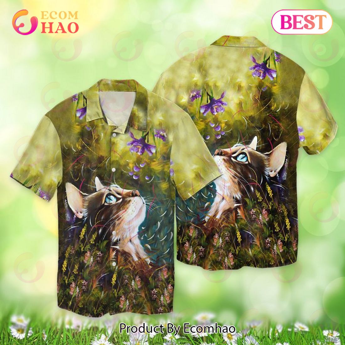 Cat Pattern Summer Hawaiian Shirt