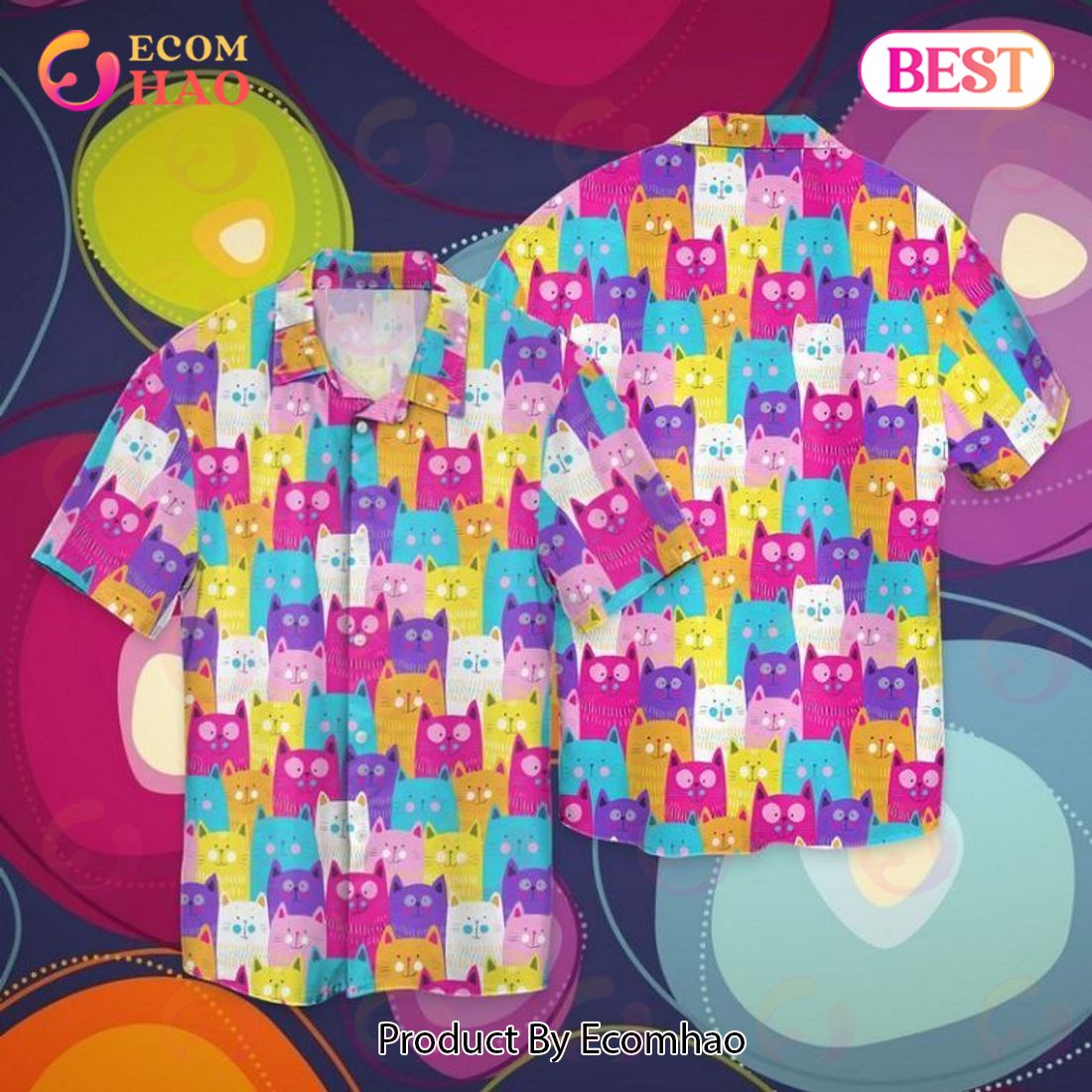 Cats Colorful Hawaiian Shirt