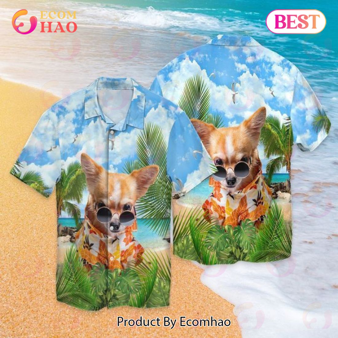 Chihuahua Beach Cool Hawaiian Shirt