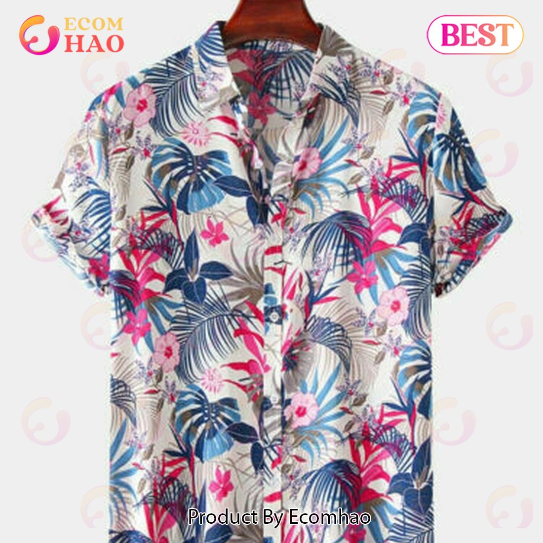 Cool Floral All Over Print Beach US Summer Short Sleeve Hawaiian Shirt