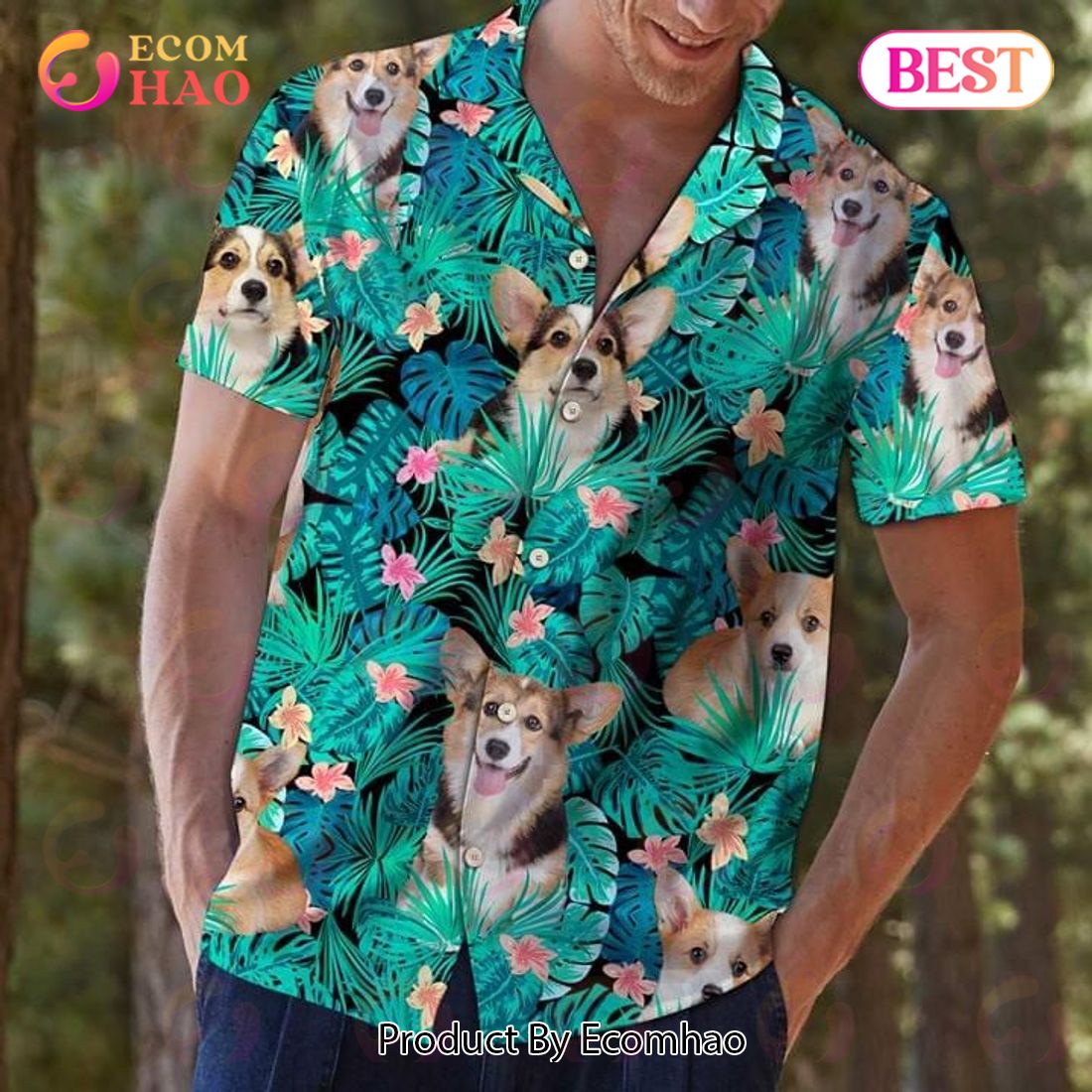 Corgi Dog Funny Hawaiian Shirt