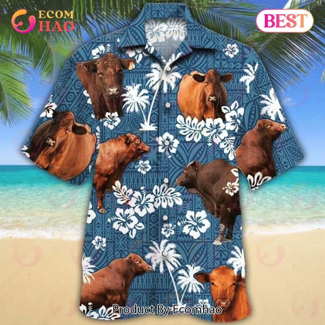 Cow 10 Print Hawaiian Shirt