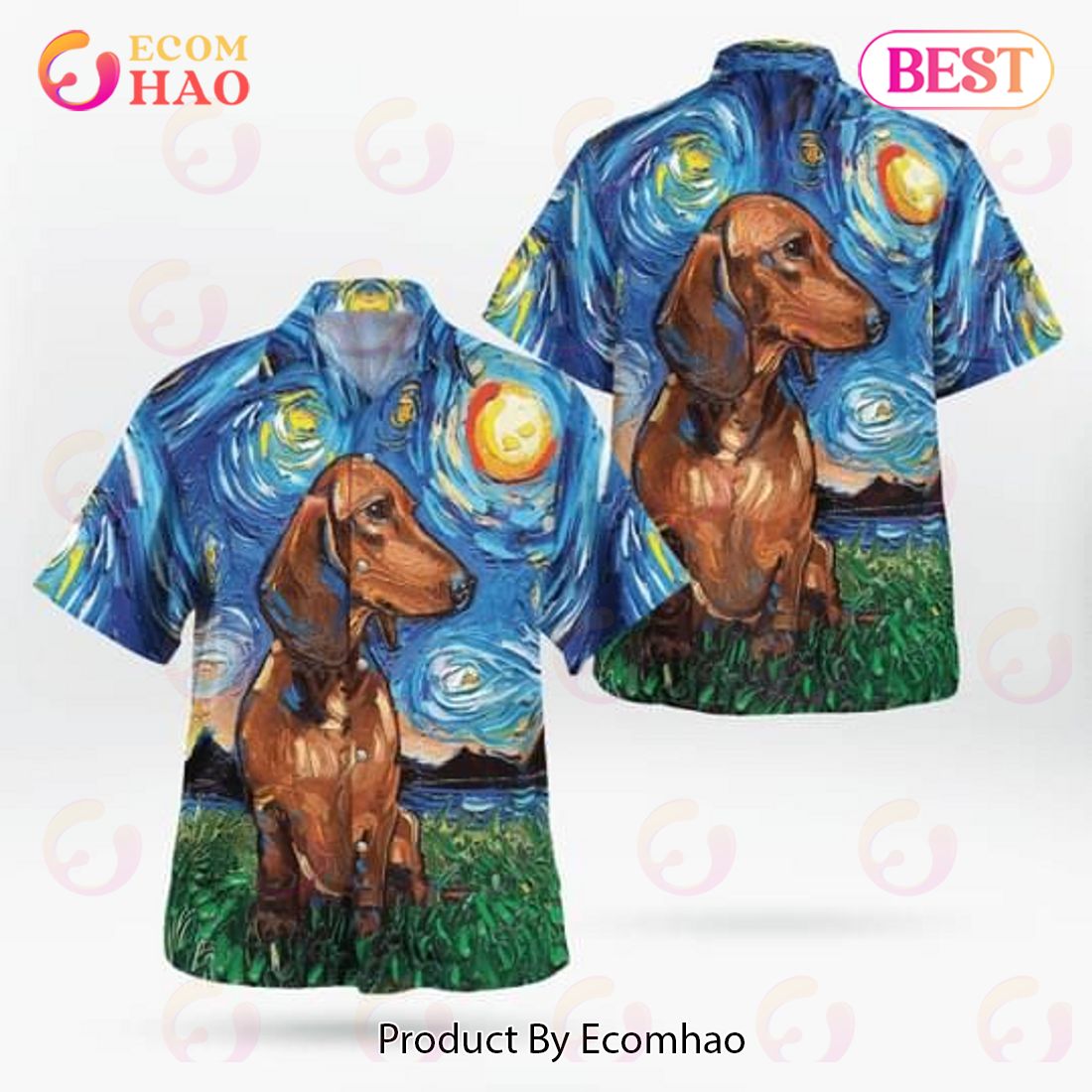 Dachshund Dog Lover Print Hawaiian Shirt