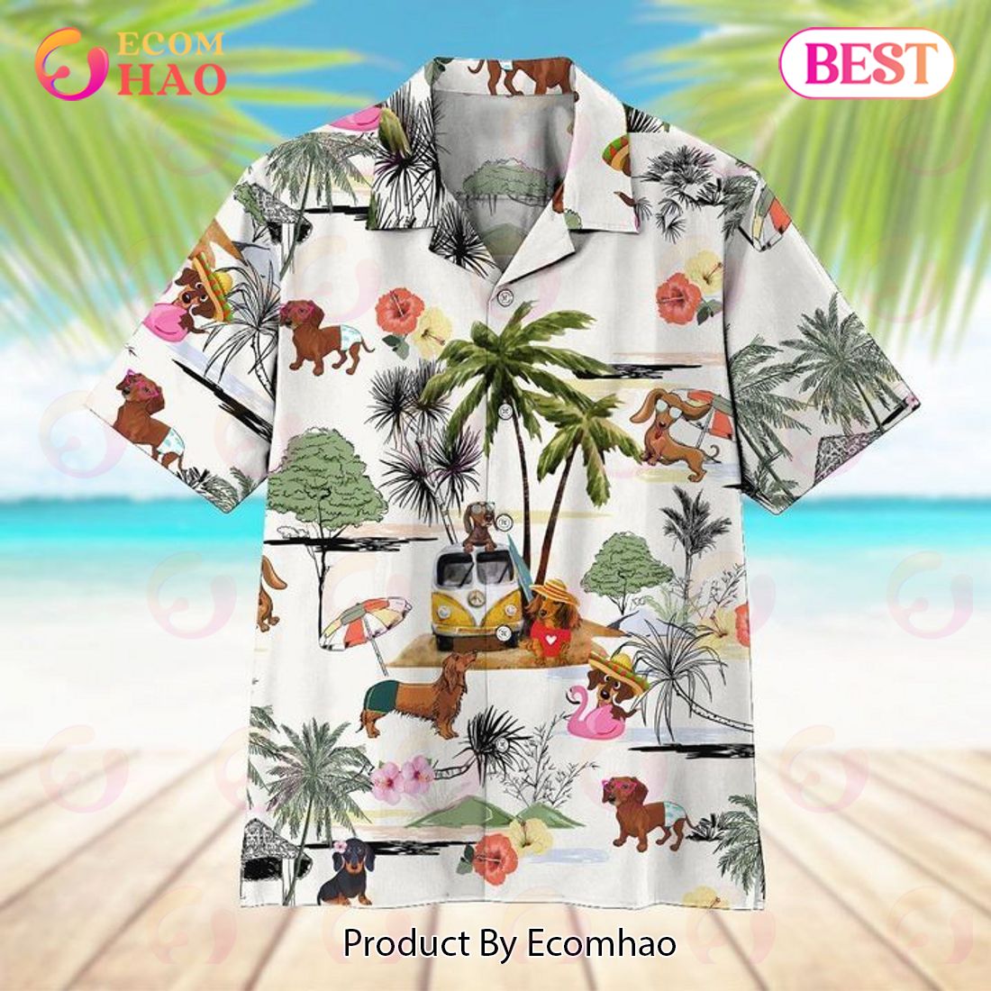 Dachshund Lover Tropical Hawaiian Shirt