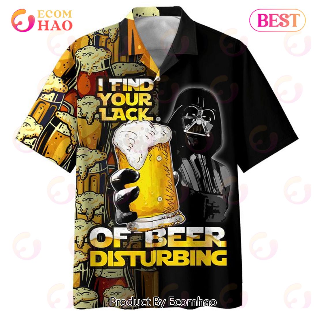 Darth Vader I Find Your Lack Of Beer Disturbing Print Hawaiian Shirt